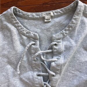 J. Crew Light Gray Lace-Up Dress